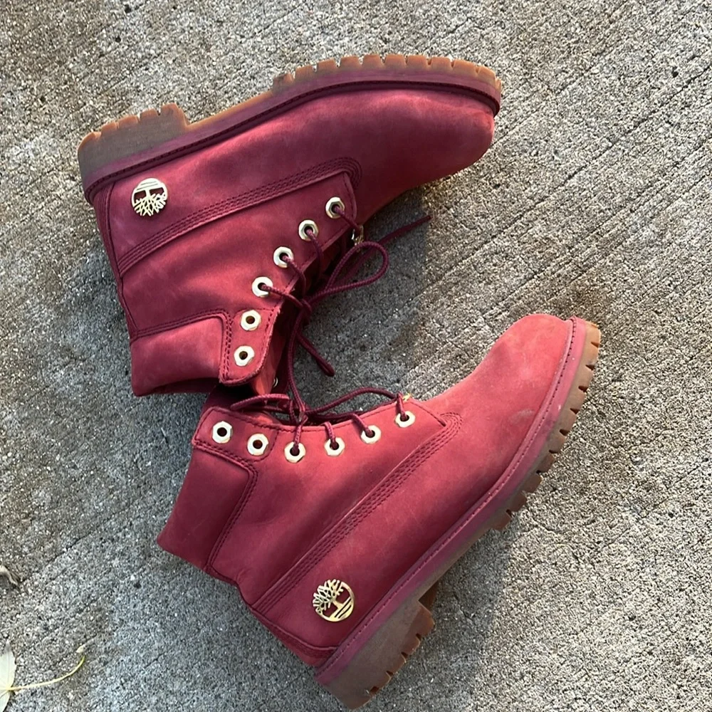 Timberland boots kids 4 burnt faded red - Picture 9 of 13